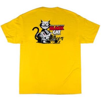 Poly Performance Black Cat Shirt, Yellow