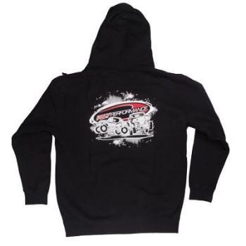Poly Performance Zip Up Hoodie, Black