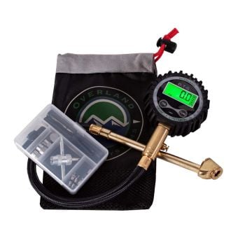 Overland Vehicle Systems Digital Tire Gauge with Valve Kit & Storage Bag