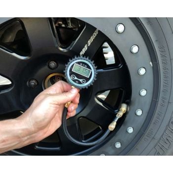 Overland Vehicle Systems Digital Tire Deflator with Valve Kit & Storage Bag
