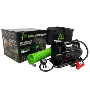 Overland Vehicle Systems EGOI Portable Air Compressor System 5.6 CFM With Storage Bag, Hose & Attachments - Single Motor