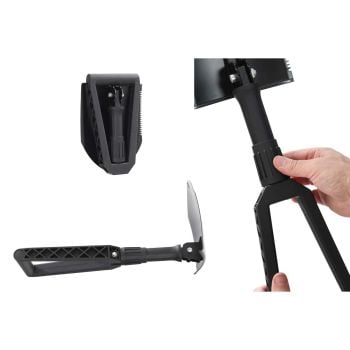 Overland Vehicle Systems Multi Functional Military Style Utility Shovel with Nylon Carrying Case