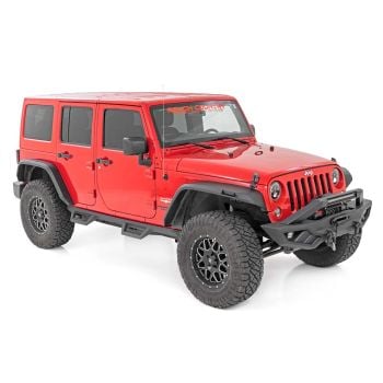 Rough Country High Clearance LED Flat Fender Flare Kit, UV Treated, for Jeep Wrangler JK (2007-2018)