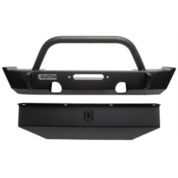 ICON 18-UP Jeep JL / 20-UP JT Front Impact Bumper with Skid Plate 