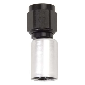 Russell Hose End #4 Crimp On Straight, Black / Clear