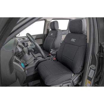 Rough Country Seat Covers, Front Bucket / Rear Bench with Armrest, for 2019-2023 Ford Ranger