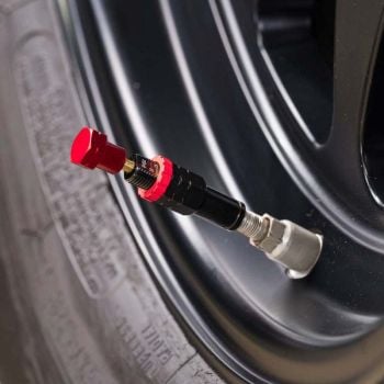 Overland Vehicle Systems 4 Piece Adjustable Tire Deflator (PSI 10-30) Kit & Storage Bag