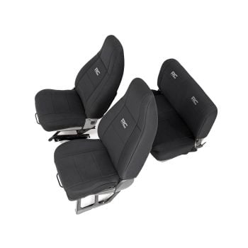 Rough Country Black Neoprene Seat Cover Set for 87-95 Jeep Wrangler YJ