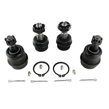 Apex Chassis Heavy Duty Ball Joint Kit for 1990-2001 Jeep Cherokee / 1990-1992 Jeep Comanche / 1993-1998 Jeep Grand Cherokee / 1997-2006 Jeep Wrangler TJ / 1987-1995 Jeep Wrangler YJ (2 Upper / 2 Lower)