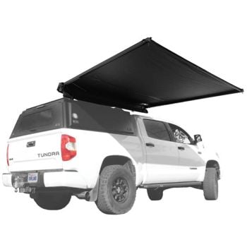 Overland Vehicle Systems XD Nomadic 2.0 - Awning W/Lights & Black Out , 6.5' Long, Black Body, Black Trim & Black Travel Cover