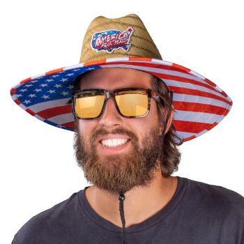 Poly Performance AMERICA F*CK YEAH Straw Sun Hat