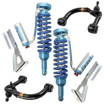 Poly Performance Upper Control Arms with King 2.5 Performance Series Coilover Remote Reservoir EXT Travel Front Shocks w/ Adjusters 2005-2023 Toyota Tacoma (0 - 3
