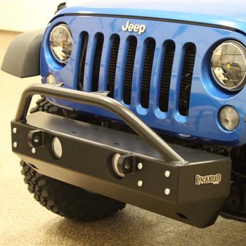 Rock Hard 4x4 Aluminum Patriot Series Grille Width Front Bumper for 2007-2018 Jeep Wrangler JK