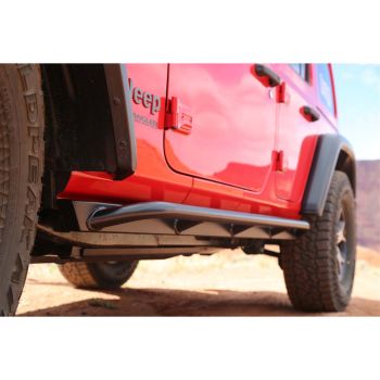 Rock Hard 4x4 Patriot Series Tube Slider Rocker Guards-Angled Up for 2018+ Jeep Wrangler JL