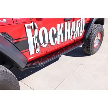 Rock Hard 4x4 RHX Series Tube Slider Rocker Guards-Flat Step for 2018+ Jeep Wrangler JL