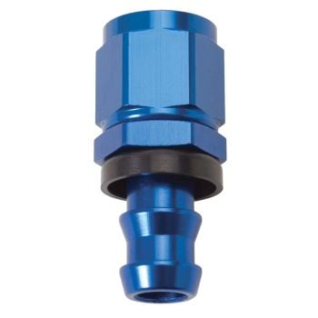 Russell Twist-Lok, Straight, -6 AN Hose Barb to Female -6 AN, Aluminum, Blue Anodized