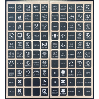 Switch-Pros Vertical Switch Panel legends (Off Road and UTV/Racing theme)